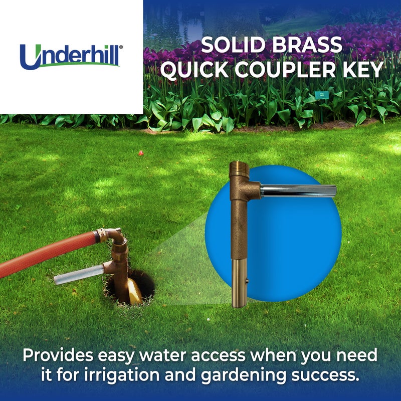 Underhill Quick Coupler Key Tool for Coupler Valve, 1-Inch MPT x 3/4-Inch FPT Outlet, Sprinkler Garden Irrigation System, Solid Brass, QK-100 - Image 2